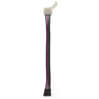 10mm RGB two-sided "plug" + "clip" connector, 4 wires, 15cm
