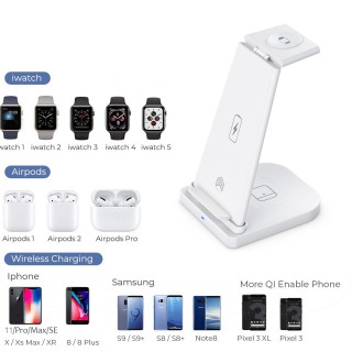 Wireless charger [3in1] for Apple / Android phones, Airpods headphones and iWatch watches.