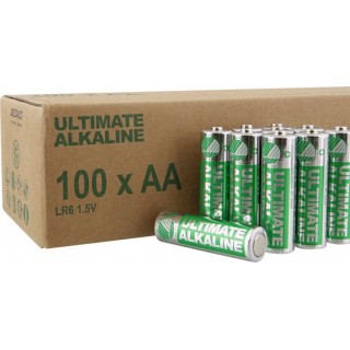 AA LR6 paristot 1.5V Deltaco Ultimate Alkaline 100 kpl pakkauksessa.