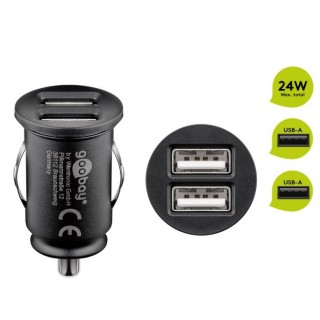 Car smoker USB charger 2xUSB 4.8A black W-71897