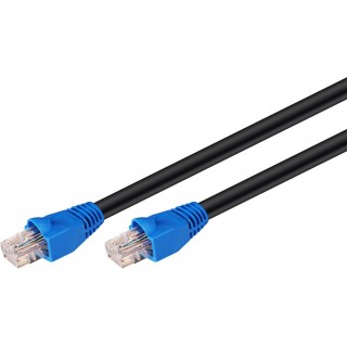 CAT6 UTP outdoor patch cord | Black| UV- and water resistant | 40m
