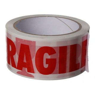 Acrylic adhesive tape FRAGILE, 48mm x 66m, white with Red print