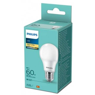 Philips LED 8W A60 E27 WW 230V FR ND