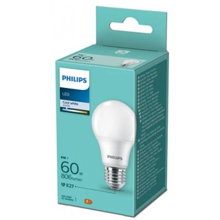Philips LED 8W A60 E27 CW 230V FR ND