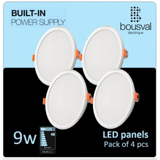 Set of 4 round shaped LED panel 9W 3000K 116x36mm with built-in control unit