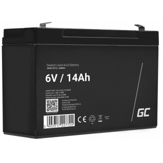 6V 14Ah battery :: Lead-Acid :: 6 Volts, 14 amp hours (Ah) :: Terminal type T1 (4.75mm)