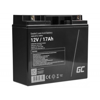 Green Cell AGM VRLA 12V 17Ah maintenance-free battery for mower, scooter, boat, wheelchair