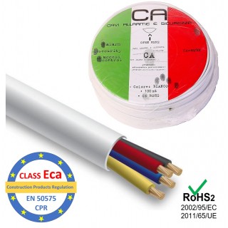 Cable for security and alarm systems, Cosi, 4 cores, coated/ 100m