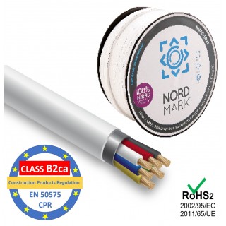 Cable for security and alarm systems, Nordmark, 4 cores, plated copper/ LSZH B2ca/ 100m