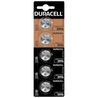 CR2016 paristot 3V Duracell litium DL2016 5 kpl pakkauksessa.