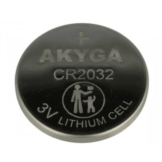 Батарея CR2032 3В литиевая Akyga - 1 шт. без упаковки (25 шт. пром.уп.)