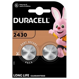 CR2430 batteries 3V Duracell lithium DL2430 in a package of 2 pcs.