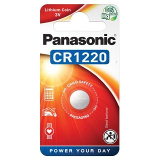 CR1220 baterija 3V Panasonic litija CR1220 iepakojumā 1 gb.