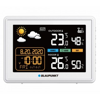 Метеостанция с 1 внешним датчиком, часы, календарь, внутренняя и наружная температура и влажность, д