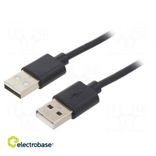 Kabelis | USB 2.0 | USB A spraudnis, abas puses | niķelēts | 1 m | melns