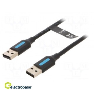 Cable; USB 3.0; USB A plug,USB C plug; nickel plated; 1.5m; black