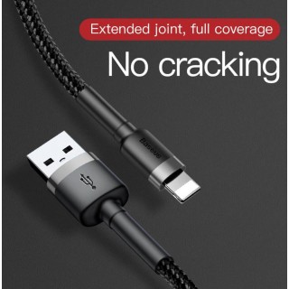 USB salama uros / USB A uros 3,0 m Baseus CALKLF-RG1 nopea 2,0 A musta