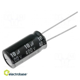Capacitor: electrolytic; 10uF; 400VDC