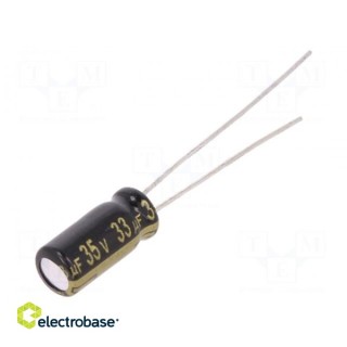 Kondensators: elektrolītiskais | zems ESR | THT | 33uF | 35VDC | Ø5x11mm | ±20%