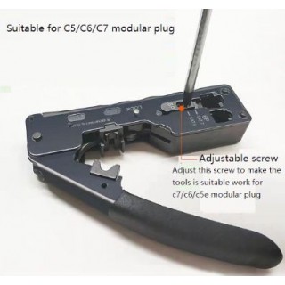 Professional tool for mounting CAT 5e/ CAT6/ CAT7 connectors
