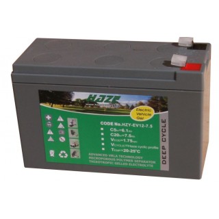 Želejas (GEL) akumulators 12V 7Ah (7.7Ah) | 150x63x95mm | 2.4kg | Haze HZY-EV12-7.5