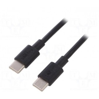 Kabelis | USB 2.0 | abas puses, USB C spraudnis | 1 m | melns