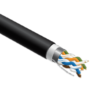 LAN Computer network cable, PRO BASE, CAT5E FTP, for indoor/outdoor installation, 305m