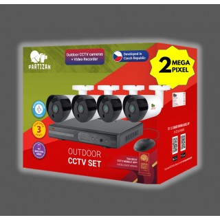 HD quality profesional CCTV KIT 4xcameras+ DVR + 4xCables + 4xPower adapters