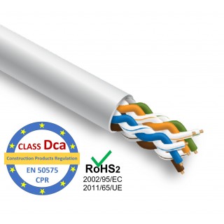 LAN Computer network cable, SIGHTUX, CPR class Dca s2,d2,a1 | LSZH | CAT5E UTP | for assembly of int