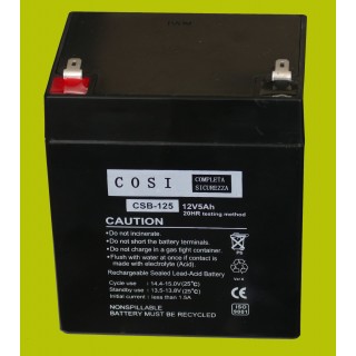 12V 5Ah battery :: Lead-Acid :: 12 Volt, 5 amp hours (Ah) :: Terminal type T1 (4.75mm)