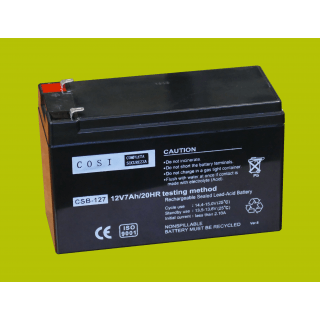 12V 7Ah battery :: Lead-Acid :: 12 Volts, 7 amp hours (Ah) :: Terminal type T1 (4.75mm)