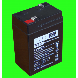 6V 4.5Ah battery :: Lead-Acid :: 6 Volts, 4.5 amp hours (Ah) :: Terminal type T1 (4.75mm)