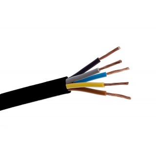 CYKY 5x6 elektrības kabelis ar vara monolītu dzīslu. Paredzēts lietošanai ārtelpās.
