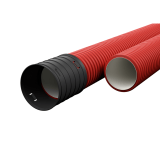 Aaltoputki - D50mm, punainen, 750Ni, soveltuu maanalaiseen asennukseen, pituus 6m






