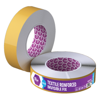 Double sided tape, 50mm x 25m, transparent, PP