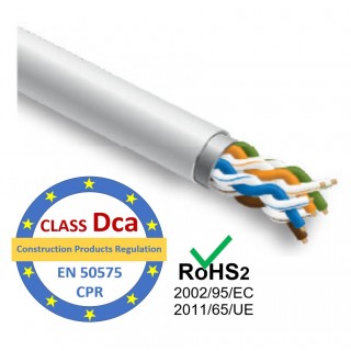 LAN vytos poros kabelis, STEINMARK, CAT5E FTP, instaliacijai viduje, 305m | CPR klasė Dca s2,d2,a1 |