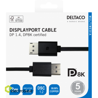 Кабель DisplayPort DELTACO 8K, DP 1,4, 3м, черный / DP8K-1030-K / 00110017