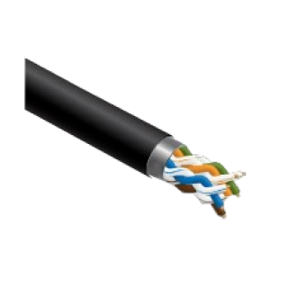LAN Computer network cable, FRONTLINE, CAT5E FTP, for indoor-outdoor, 305m , CPR class Eca , black