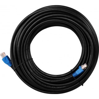 CAT6 UTP outdoor patch cord | Black| UV- and water resistant | 40m