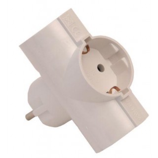 Divided into 3 sockets with ground white 550002
