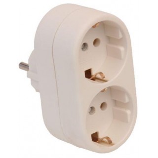 Divided into 2 sockets with ground white 550003