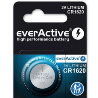 CR1620 baterijas everActive litija iepakojuma 1 gb.