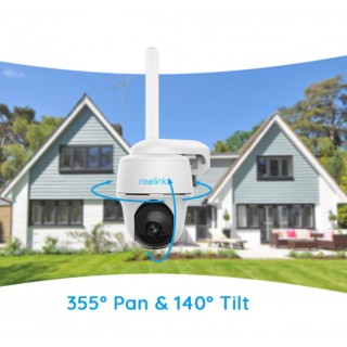4G Поворотная камера видеонаблюдения с аккумуляторами и солнечной панелью Reolink, 4 Мп, Go PT Plus