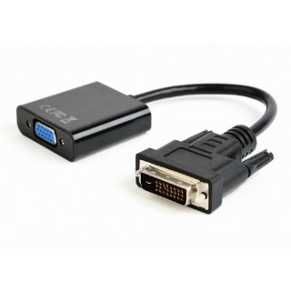 DVI-D uz VGA adaptera kabelis, melns, blisteris, Cablexpert A-DVID-VGAF-02