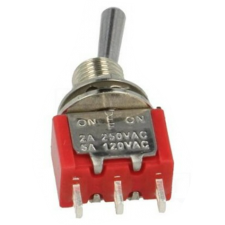 Switch: toggle; Pos: 3; SP3T; ON-OFF-ON; 2A/250VAC; 5A/28VDC