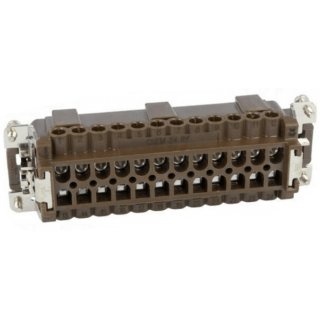 Connector: rectangular; male; 180 °C; 24+PE; size 104.27; 16A; 500V
