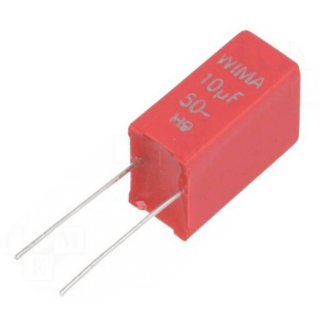Capacitor: polyester; 10uF; 30VAC; 50VDC; Pitch: 5mm; ±10%