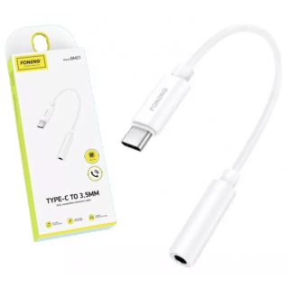 Audio kabeļa 3,5 mm ligzda ar C tipa USB Foneng BM21 (balts)