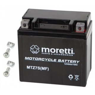 Battery for motorcycles 12V 6Ah | mtx5l-bs | Starting current 130A | Moretti MOTO