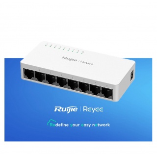 8-Port 10/100 Mbps Desktop Plastic Switch: 8 RJ45 ports, 10/100 Mbps, plastic case.